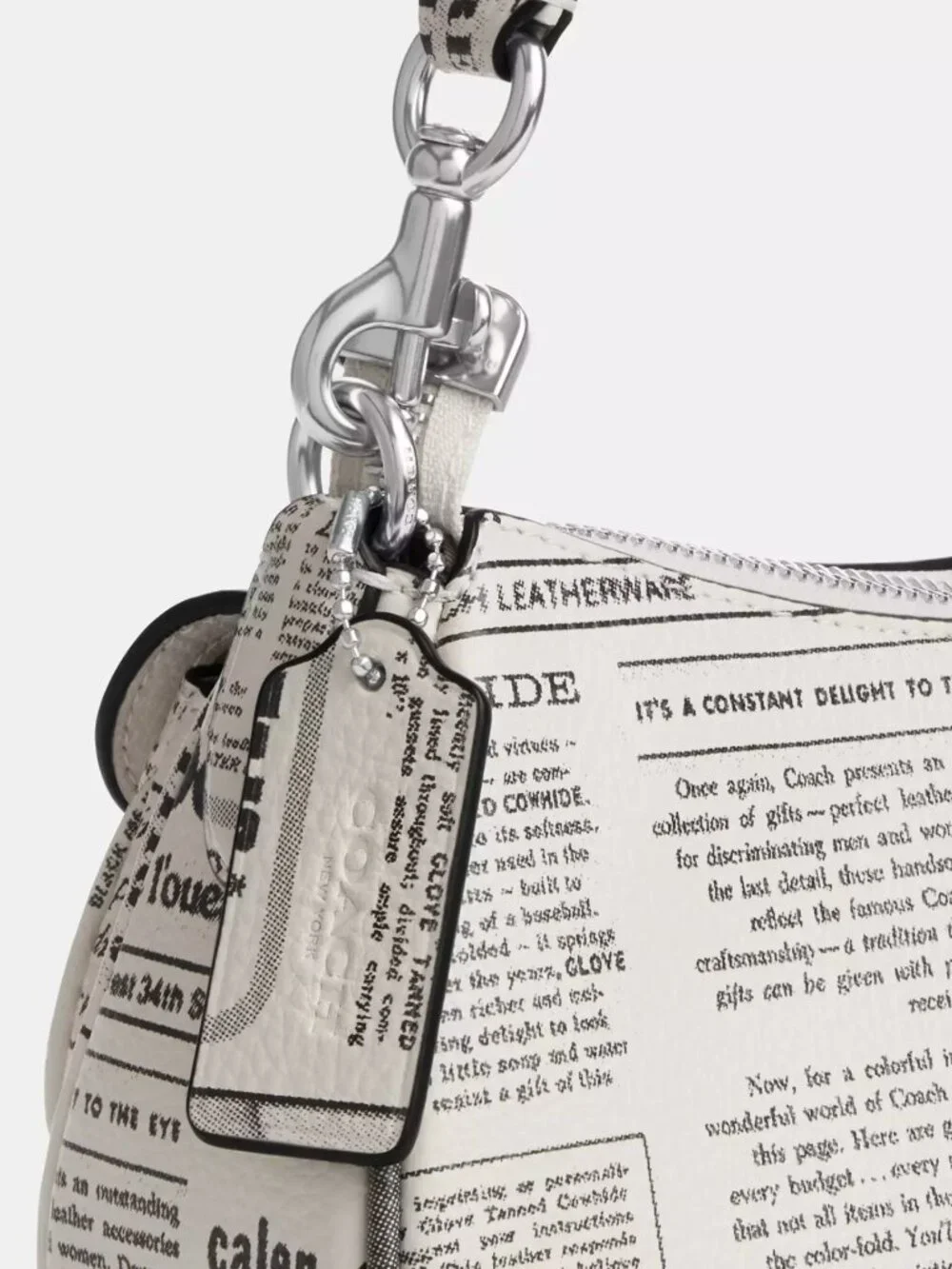 Coach CDC12 Ashton Shoulder Bag With Newspaper Print in Pebbled Leather *SEALED* - Picture 8 of 14